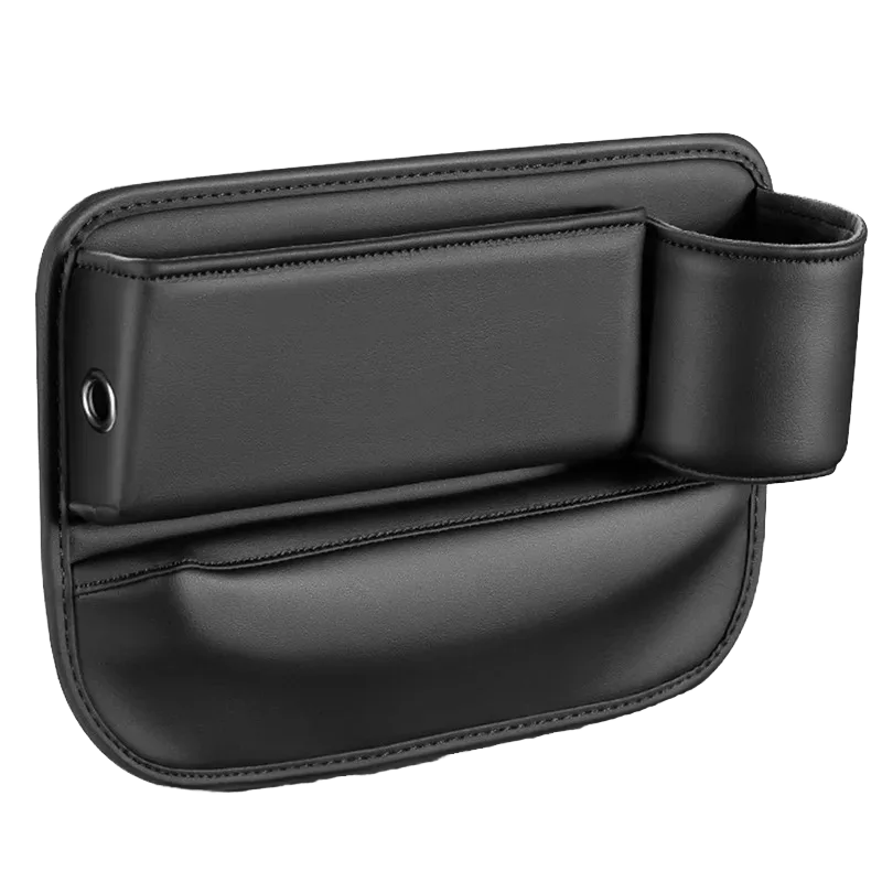 Luxury Business Style Car Seat Organizer, PU Leather Storage Box, Universal Side Pocket Gap Filler